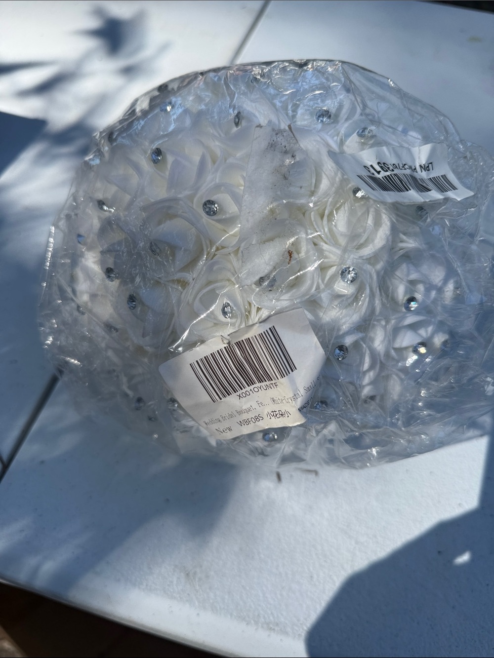 White Rose Crystal Accent Decorative Ball - Home Accents